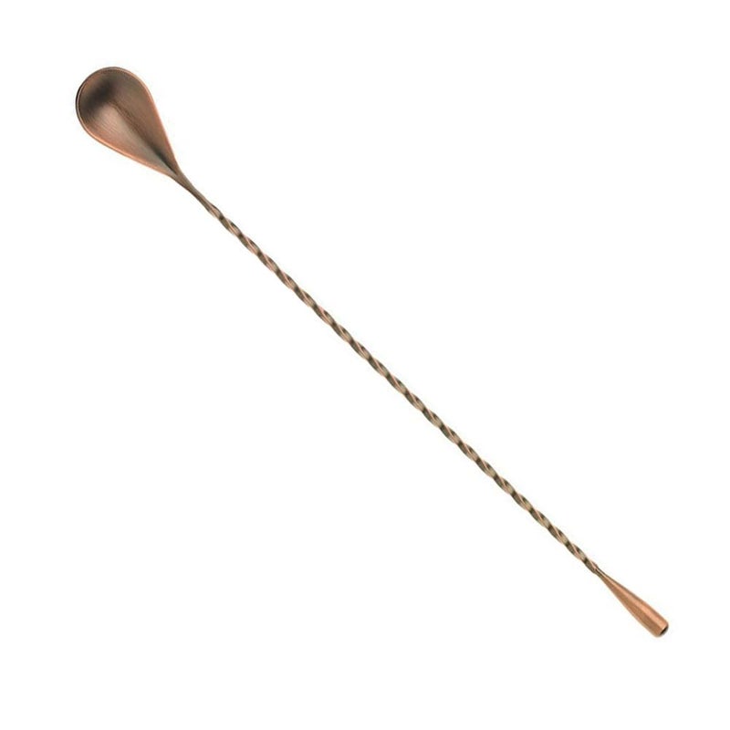 Barfly Bar Spoon, Teardrop End 11 13/16" (30 cm), Antique Copper - Image 1